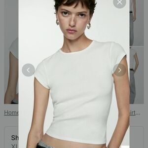 Short sleeve knitted t-shirt whiteXL / US 16-18·New with tags·Mango
